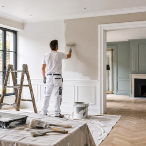 Artisan peintre en rénovation intérieure dans une maison à Champagne-au-Mont-d'Or